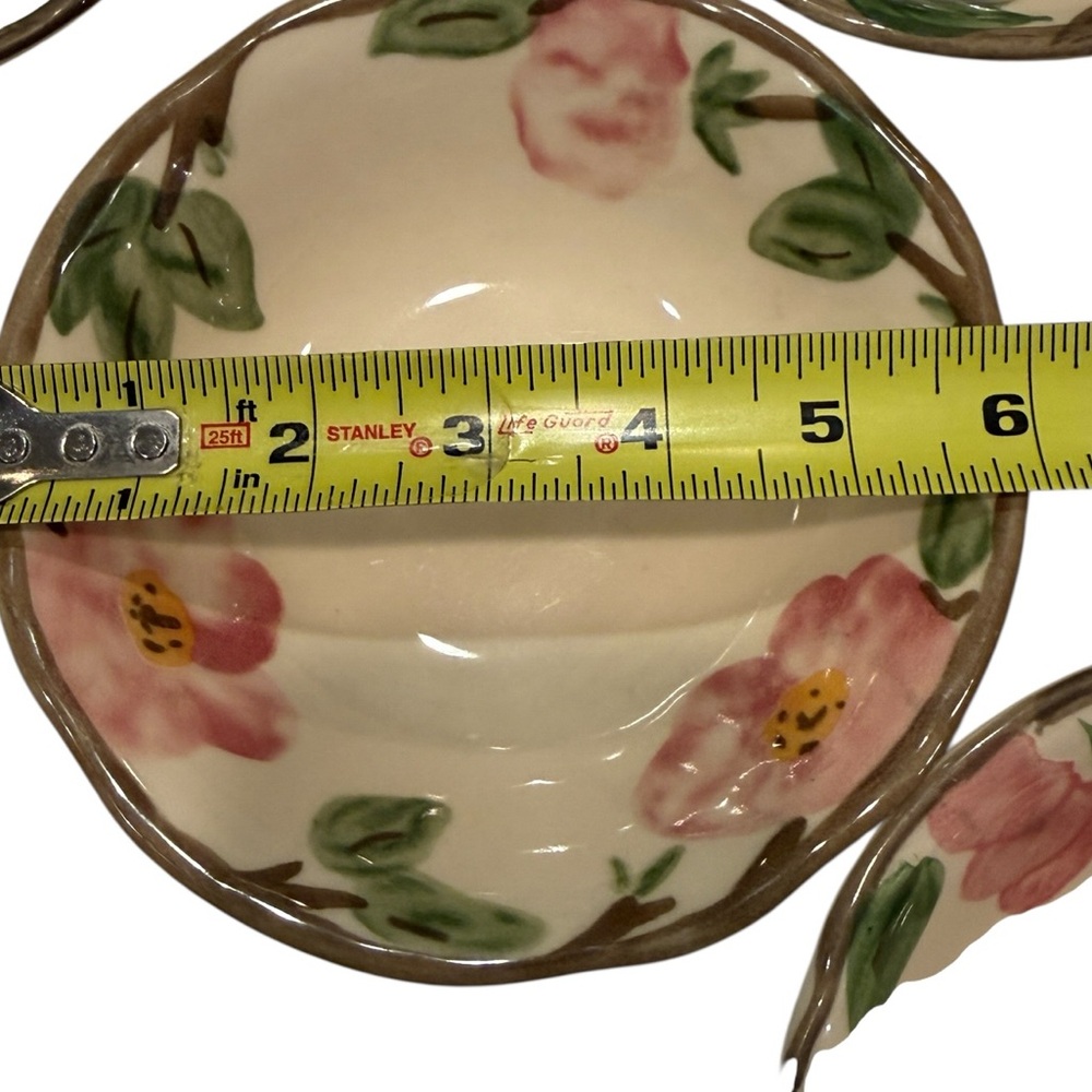 Franciscan Desert Rose Floral 6” Sauce Berry Dessert Bowls x5 Floral Earthenware - Picture 7 of 8
